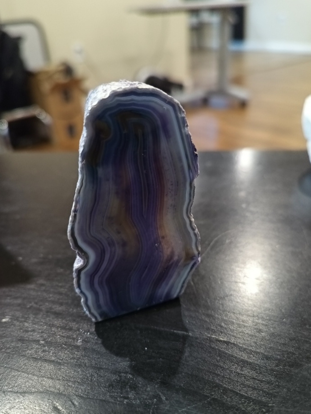 Polished Brazilian Agate With A Flat Base